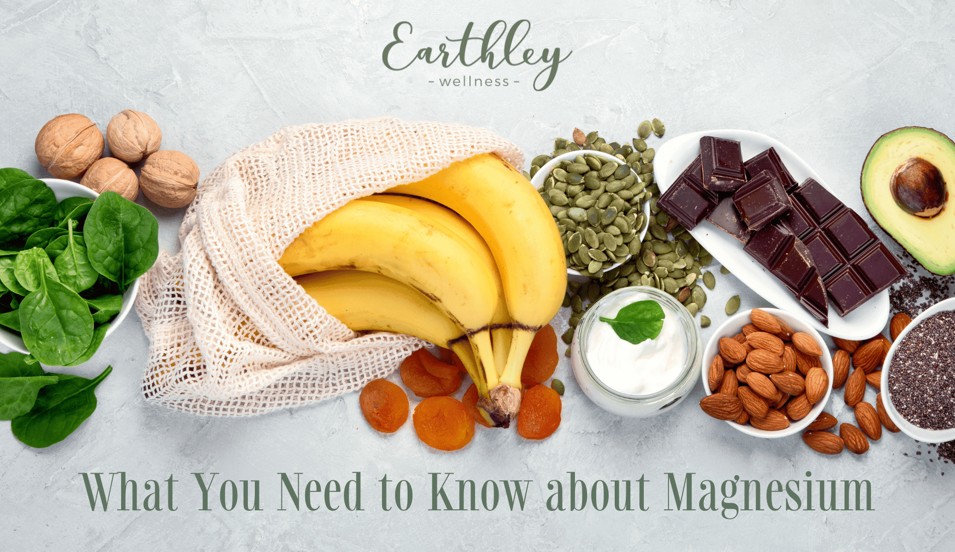 Magnesium Benefits blog header with blue water background showing woman relaxing in white bathtub